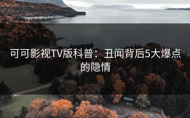 可可影视TV版科普:丑闻背后5大爆点的隐情 可可影视TV版科普:丑闻背后5大爆点的隐情